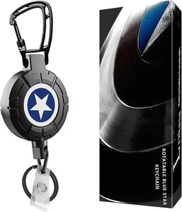 1 Pack Cut Proof Steel Cable Retractable Badge Reel Keychain, Anti-Theft Heavy D - Picture 1 of 6