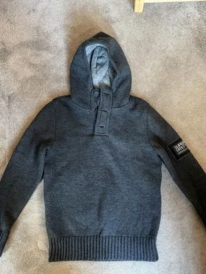Superdry Grey Seadog Hooded Henley Pullover Heavyweight Jumper L - Image 1 of 4