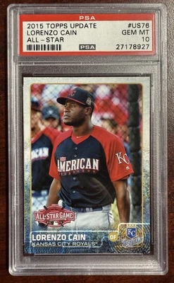 2015 Topps Update #US76 - All-Star Lorenzo Cain PSA 10 Royals World Series - Image 1 of 2