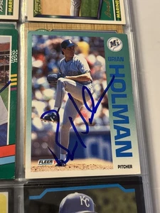 Tarjeta Fleer Mariners 1992 firmada autografiada por Brad Holman certificado de autenticidad - Imagen 1 de 1