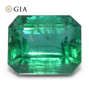 6,99ct Achteckig/Smaragdschliff Grün Smaragd GIA Zertifiziert Sambia (F2) - Bild 1 von 16