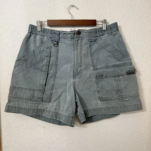Vintage Royal Robbins Hiking Shorts Green 100% Cotton Women’s Size 14 - Picture 1 of 9