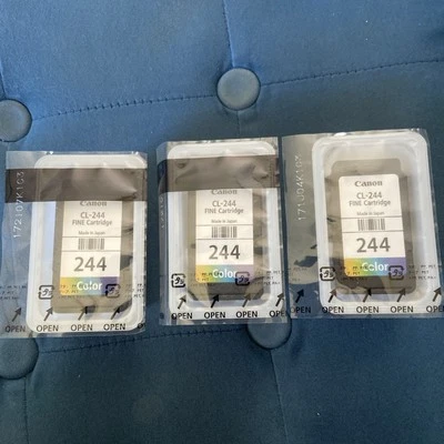 Canon CL-244 Color Ink Cartridge Lot(3) NEW - Image 1 of 2