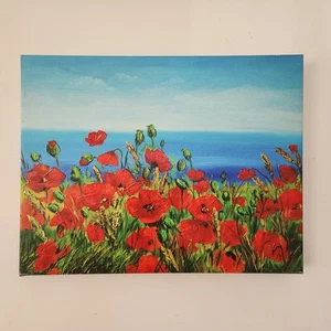 Quadro su tela stampa giclée Papavero Oceanscape con illuminazione interna 14 x 18 - Foto 1 di 7