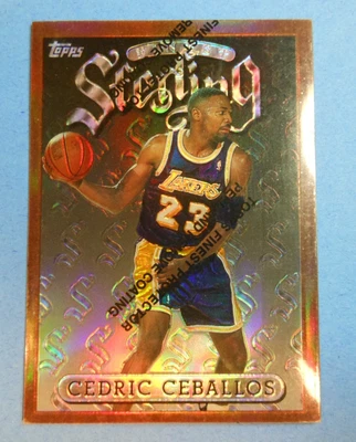 1996-97 Topps Finest Sterling Refractor con cáscara Cedric Ceballos Los Angeles 34-s4 Foto 1 de 4