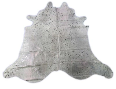 Alfombra de cuero de vaca plateada tamaño: 7' X 7' alfombra de cuero de vaca plateada metálica Foto 1 de 4