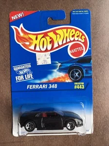 Hot Wheels - 1995 Ferrari 348 - #443 - Black with Five Spoke Wheels - New - Picture 1 of 4