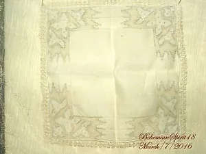 ANTIQUE BEAUTIFUL HANDMADE FRENCH HANDKERCHIEFS EMBROIDERY LINEN AS IS - Picture 1 of 5