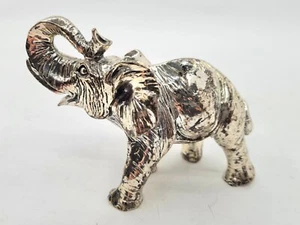 Rare Figurine Elephant for Good Luck For Wealth Silver Plated - Picture 1 of 12