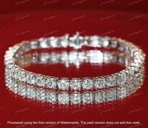9 CT Round Cut Lab-Created  Diamond Women Tennis Bracelet 14K White Gold Finish - Picture 1 of 5