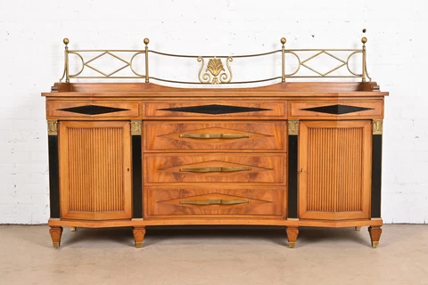 Grosfeld House Hollywood Regency Mahogany Sideboard or Bar Cabinet Cover