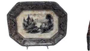 Antique 15"x 12"  T.J.&J. Mayer English Ironstone Mulberry Transferware Platter - Picture 1 of 10