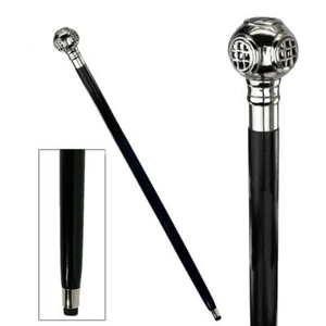 Retro Scuba Dive Helmet Chrome Handle Hardwood Gentleman's Walking Stick Cane - Picture 1 of 5