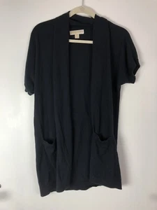 Michael Kors womens black cardigan short sleeves sz S Av18 - Picture 1 of 7