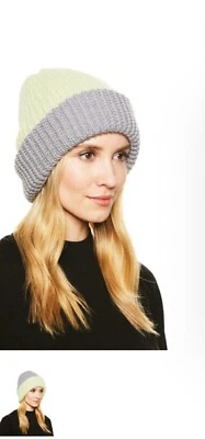 Eugenia Kim Heather Reversible Angora Knit Beanie in Citrine/Gray - Image 1 of 4