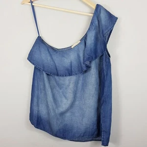 [ CLOTH & STONE ] Womens One Shoulder denim Top NEW | Size L or AU 14 - Bild 1 von 4