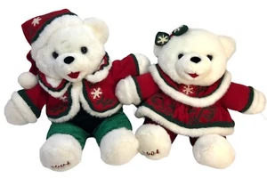 De colección 2004 Dan Dee Copo de Nieve Peluche Oso Niño Niña Conjunto Vacaciones Navidad - Imagen 1 de 14