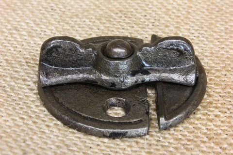 Old Jelly Cupboard Cabinet Door Bow Tie Turn Button Latch 1 3/4” Iron Back Plate Cover