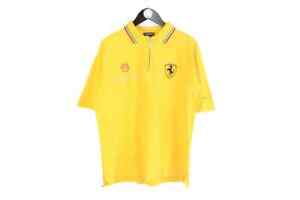 FERRARI Herren Polo T-Shirt gelb Größe XL/XXL kleines Logo Baumwolle Formel 1