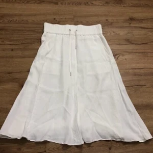 Helmut Lang White Drawstring Elastic Waist Knee Length Skirt P/TP - Picture 1 of 7