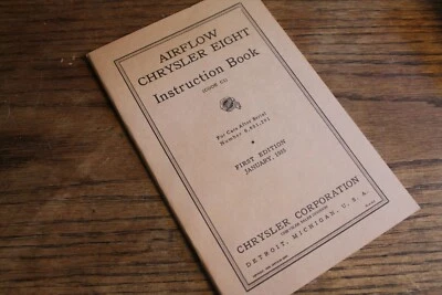 1935 Chrysler Airflow Eight Instruction Book, very detailed high quality reprint - Image 1 of 2