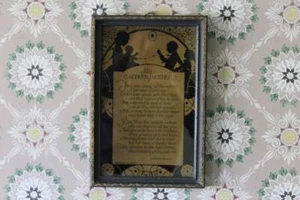 Vintage Silhouette of Mother and Children, 1930s My Modern Mother Poem Print - Picture 1 of 8