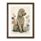 Poodle Dog Flower Fur Coat Watercolour Framed Wall Art Print Picture 18X24