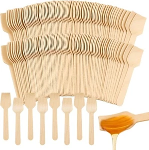 300 piezas mini cucharas de degustación de madera desechables de 3,75" para muestreo de helados - Imagen 1 de 7