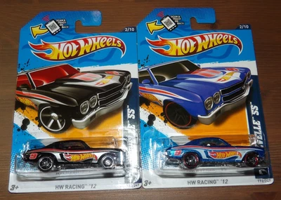 2X - Hot Wheels HW Racing 2012 - Chevelle SS '70 - negro y azul Foto 1 de 4