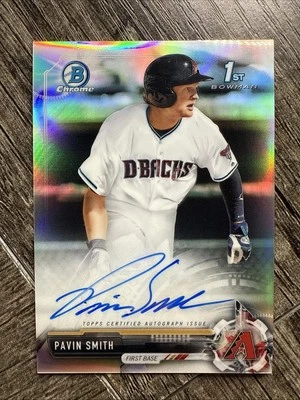 2017 Bowman Draft Chrome Pick Refractor /499 Pavin Smith #CDA-PS Auto - Image 1 of 2
