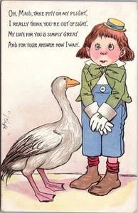 Postal de San Valentín Tuck's BUSTER BROWN 1909 "Oh Maid, Take Pity on My Plight" - Imagen 1 de 2