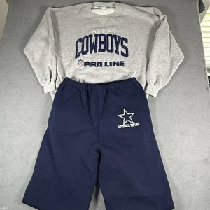 Vintage Russell Dallas Cowboys 2XL Sweatshirt XL Pants NFL Pro Line Made USA - Picture 1 of 8