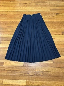 Jones New York Womens Pleated Maxi Skirt Size 8 Navy Blue Wool VTG USA Made - Picture 1 of 7