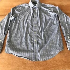 Lauren Ralph Lauren Regular Fit Performance Shirt Men 17 36/37 Black Plaid - Picture 1 of 13