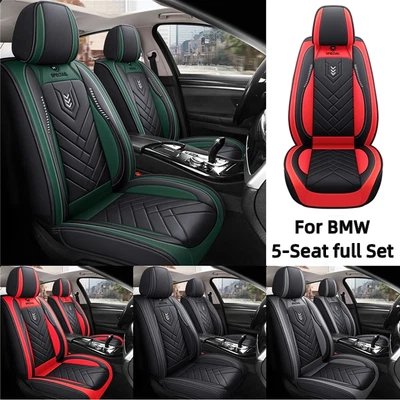 For BMW 1 2 3 4 5 6 7 8 series 740i 750i 5-Seat full Set PU Leather Seat Cover - Image 1 of 4