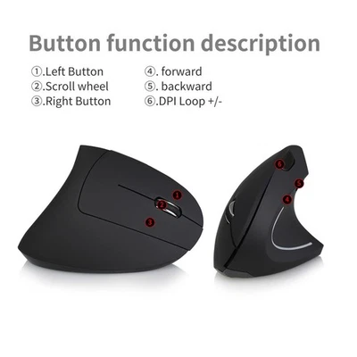 Wireless Optical Mouse 2.4GHz Comfortable Grip Vertical Precise Control High - Image 1 of 4