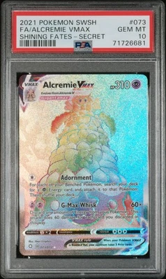 Pokemon Alcremie VMAX Shining Fates Secret Rare Full Art #073 PSA 10 Gem Mint - Image 1 of 2