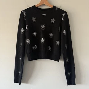 Suéter sin mangas Lurking Class Sketchy negro araña para mujer pequeño grunge punk patinador - Imagen 1 de 12