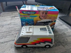 Micro Machines Super Van City Camper Fold Out Playset Vintage 1991 Galoob 6 Cars - Picture 1 of 15
