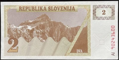 Slowenien Banknote 2 Tolar UNC # 15.12.I - Bild 1 von 2