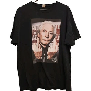 Charlie Watts Black Tshirt XL - Rolling Stones Drummer - Fruit Of The Looms - Picture 1 of 4