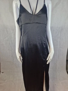 Elegantes, schwarzes Abendkleid mit Beinschlitz, Designers Remix, Gr.42 - Bild 1 von 6