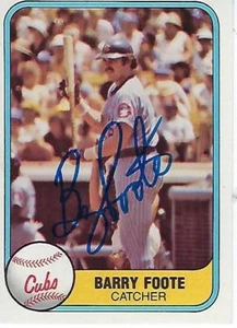 PIE BARRY FIRMADO 1981 FLEER #313 - CUBS CHICAGO - Imagen 1 de 1