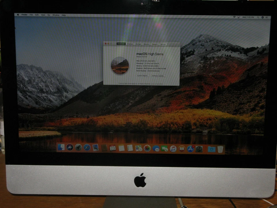 Apple iMac Mid 2011 A1311 21.5" Intel Core i5 2.7ghz 8 GB / 250GBHDD OS X Sierra - Image 1 of 4