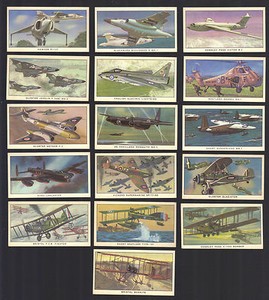 CIGARETTE/TRADE/CARDS. Kelloggs (Cereals). A HISTORY OF MILITARY AIRCRAFT. (Set)
