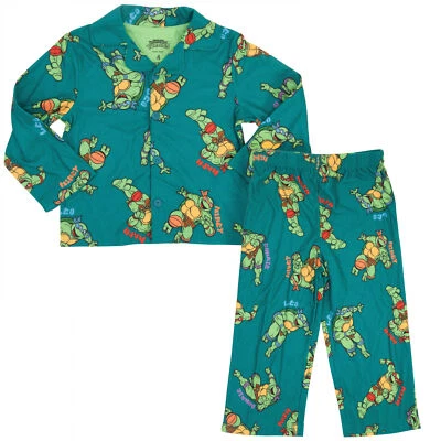 Teenage Mutant Ninja Turtles Character Print Boy's 2-Piece Pajamas Green - Image 1 of 3