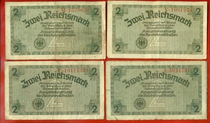 GERMANY LATVIA OCCUPIED TERRITORIES LOT OF 4 2 RM 1940-45 583 - Picture 1 of 2