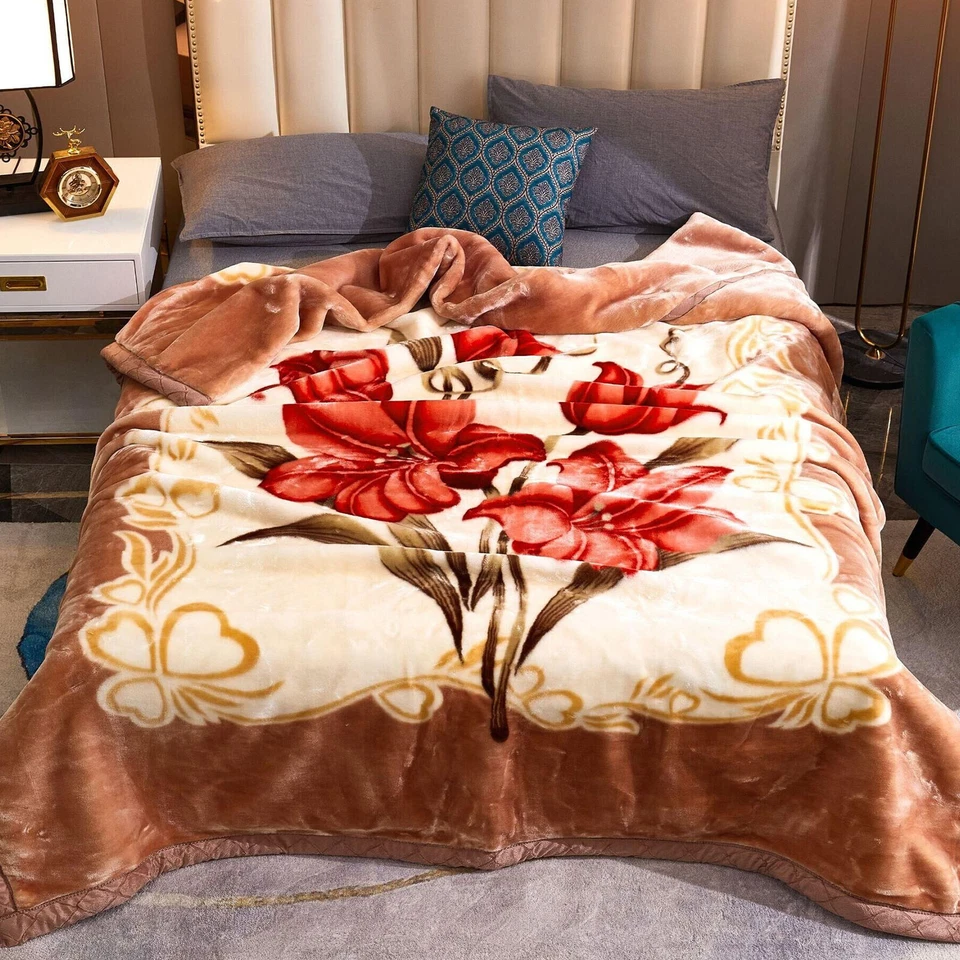  Manta polar pesada gruesa de 2 capas 4,4/6,6/7,7 lb impresa sedosa suave cálida manta  Foto 1 de 4