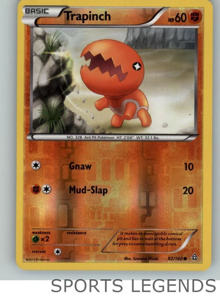 2015 pokemon Primal Clash reverse holo Trapinch 82/160 - Image 1 of 1