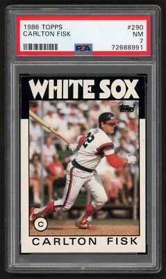 1986 TOPPS CARLTON FISK #290 CHICAGO WHITE SOX HOF PUDGE PSA 7 NEAR MINT - Image 1 of 3